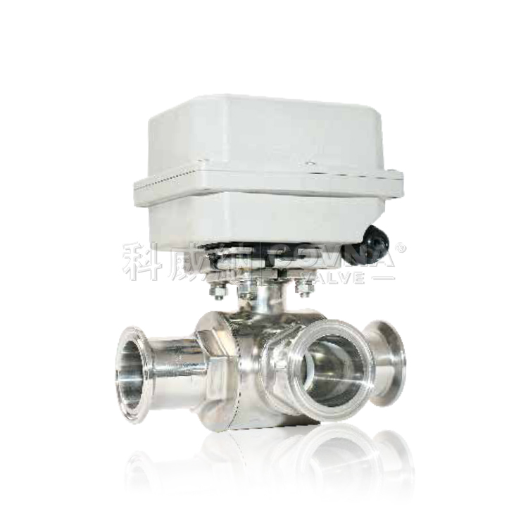 衛(wèi)生級(jí)卡箍不銹鋼三通微型電動(dòng)球閥_A550-T38-S3-B