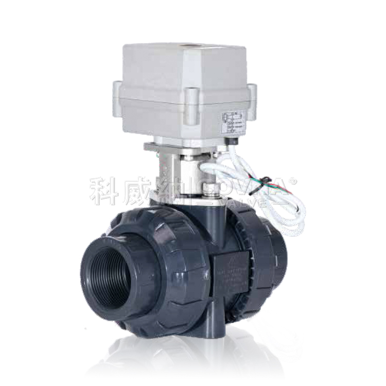 微型電動(dòng)UPVC雙由令螺紋球閥_A100-T40-P2-C